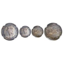 Colombia (struck at the Waterbury mint, Connecticut), silver proof pattern 2-1/2 centavos, 1881, sla