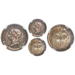 Colombia (struck at the Heaton mint, Birmingham, England), proof silver pattern 10 centavos, 1900, v