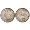 Image 1 : Costa Rica, 50 centavos, "lion" double countermark (Type VII, 1889) on a Medellin, Colombia, 5 decim