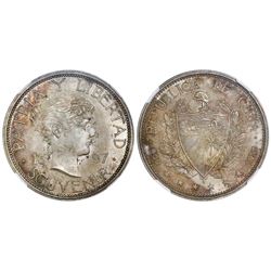 Cuba (struck at the Gorham mint), "souvenir" peso, 1897, closely spaced date, star above 97 baseline