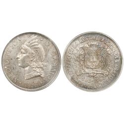 Dominican Republic, 1/2 peso, 1963, Restoration of the Republic - 100th Anniversary, PCGS SP65, ex-K