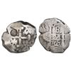 Image 1 : El Salvador, zigzag test mark (Type II, 1834-5) on a Potosi, Bolivia, cob 8 reales, 1768(V-Y) with c