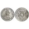 Image 1 : France (Amiens mint), 1/2 ecu au palmes, Louis XIV, 1695-X, struck over earlier Paris 1/2 ecu (flan 