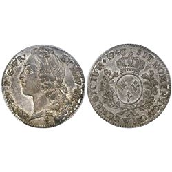 France (Lille mint), 1/2 ecu au bandeau, Louis XV, 1748-W, PCGS MS62, finest and only example in PCG