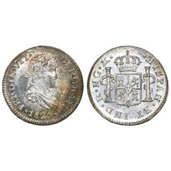 Guatemala, bust 1/2 real, Ferdinand VII, 1820M, NGC MS 65.