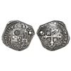 Image 1 : Guatemala, 8 reales, sun-over-mountains countermark (Type II, 1839) on cross side of a Mexico klippe