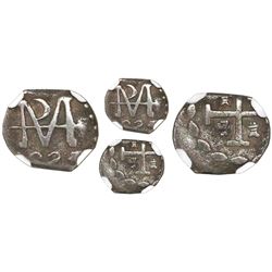 Tegucigalpa, Honduras, provisional "imitation cob" 1/2 real, 1823, NGC VF 20, ex-Richard Stuart (sta