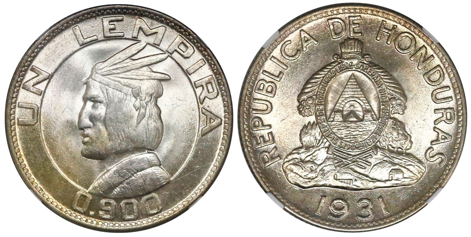 Honduras, 1 lempira, 1931, NGC MS 63.