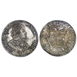 Kremnitz, Hungary, 1 thaler, 1653-KB, Ferdinand III, NGC AU 58.