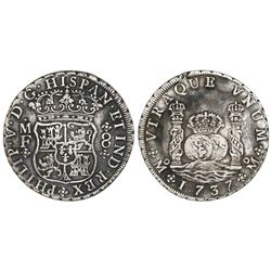 Mexico City, Mexico, pillar 8 reales, Philip V, 1737MF, ex-Reijgersdaal.