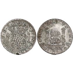 Mexico City, Mexico, pillar 8 reales, Philip V, 1743MF.
