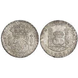 Mexico City, Mexico, pillar 8 reales, Ferdinand VI, 1751MF.