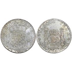 Mexico City, Mexico, pillar 8 reales, Charles III, 1767MF.