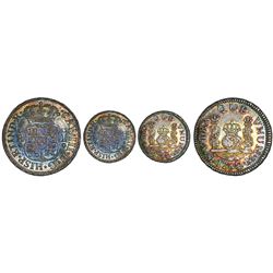 Mexico City, Mexico, pillar 1 real, Charles III, 1762M, cinquefoils above and below R and I.