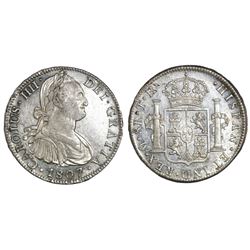 Mexico City, Mexico, bust 8 reales, Charles IV, 1807TH.