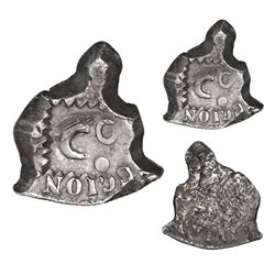 Paraguay, 1 real, wavy 1/4 cut (War of the Triple Alliance, 1865-70) of a Potosi, Bolivia, 4 soles,