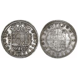 Seville, Spain, milled 8 reales, Philip V, 1728P.