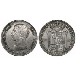 Madrid, Spain, 20 reales de vellon, Joseph Napoleon, 1810AI.