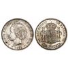 Image 1 : Madrid, Spain, 1 peseta, Alfonso XIII, 1893PGL with 18-93 inside six-point stars, NGC AU 55.
