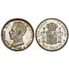 Image 1 : Madrid, Spain, 1 peseta, Alfonso XIII, 1903SMV with 19-03 inside stars, rare, NGC MS 63.