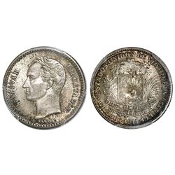 Venezuela, 1/2 bolivar, 1944, with accent, PCGS MS66+, finest known in NGC and PCGS censuses.