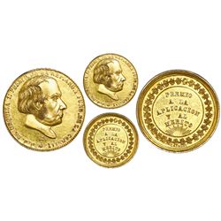 Entre Rios, Argentina, gold medal, (1867), Urquiza, struck over Great Britain sovereign, Victoria-ty