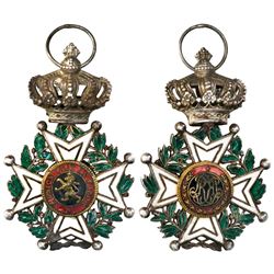 Belgium, gilt and enameled base-metal star cross officer's decoration, ca. late-1800s to early 1900s