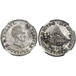 Potosi, Bolivia, 1 sol-sized silver medal, 1842, Battle of Yngavi, NGC MS 63, ex-Cotoca Collection.