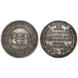 Chile, large silver medal, 1883, War of the Pacific - Chacabuco battalion.