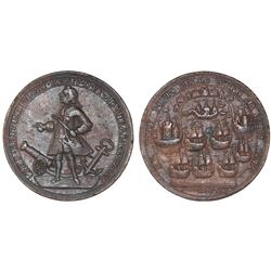 Great Britain, copper-alloy medal, Admiral Vernon, 1739, Porto Bello.