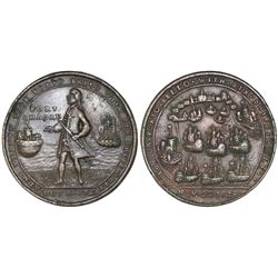 Great Britain, copper-alloy medal, Admiral Vernon, 1739, Porto Bello / Fort Chagre.