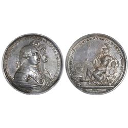 Mexico City, Mexico, large silver medal, Charles IV, 1790, Charles IV and Queen Maria Luisa, Univers