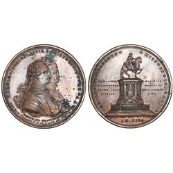 Mexico City, Mexico, large bronze medal, Charles IV and Queen Maria Luisa, 1796.