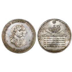 Mexico, silver proclamation medal, Iturbide, 1823, State Council, NGC MS 61.