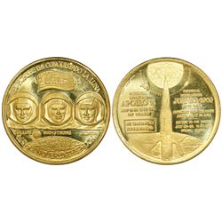 Paraguay, gold specimen medal, 1969, Apollo 11, PCGS SP66, finest and only known example in NGC and