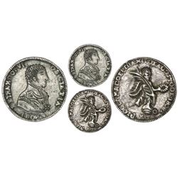 Montevideo, Uruguay, cast silver proclamation medal, Ferdinand VII, 1808, rare.