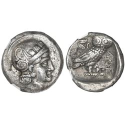 Bactria, AR tetradrachm, Sophytes, ca. 325/305-294 BC), imitating Athenian tetradrachm "owl," NGC Ch