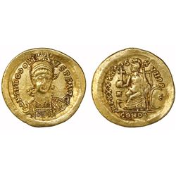 Byzantine Empire, AV solidus, Theodosius II, 402-450 AD, Constantinople mint.