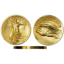 USA (Philadelphia mint), high relief $20 St. Gaudens "double eagle," 1907, wire rim.