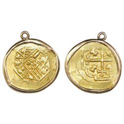 Mexico City, Mexico, cob 2 escudos, Philip V, assayer not visible (style of 1711-13J), ex-1715 Fleet