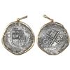 Image 1 : Seville, Spain, cob 8 reales, Philip II, assayer Gothic D at 4 o'clock outside tressure on reverse, 