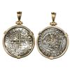Image 1 : Mexico City, Mexico, cob 1 real, Philip II, assayer O to right, mintmark oM to left, mounted cross-s