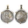Image 1 : Potosi, Bolivia, cob 8 reales, Philip IV, assayer not visible, ex-"Panama hoard," mounted cross-side