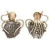 Image 1 : Potosi, Bolivia, cob 2 reales, 1684V, mounted pillars-side out in 14K gold "octopus" pendant with ru