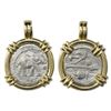 Image 1 : Roman Republic, AR denarius, Julius Caesar, military mint traveling with Caesar, ca. 49 BC, mounted 