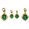 Image 1 : Tiny but ornate gold earring with high-quality cabochon emerald (approx. 1/2 carat) from the Capitan