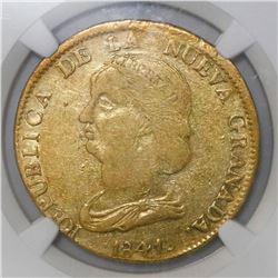 Popayan, Colombia, 16 pesos, 1841RU, rare, NGC VF 20.
