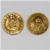 Image 1 : Lot of two Costa Rica 1/2 escudos, double lion countermark (Type VI, 1849-57) on Central American Re