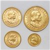 Image 1 : Lot of four Costa Rica gold coins of 1900 (denomination set): 20, 10, 5 and 2 colones.