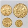 Image 2 : Lot of four Costa Rica gold coins of 1900 (denomination set): 20, 10, 5 and 2 colones.